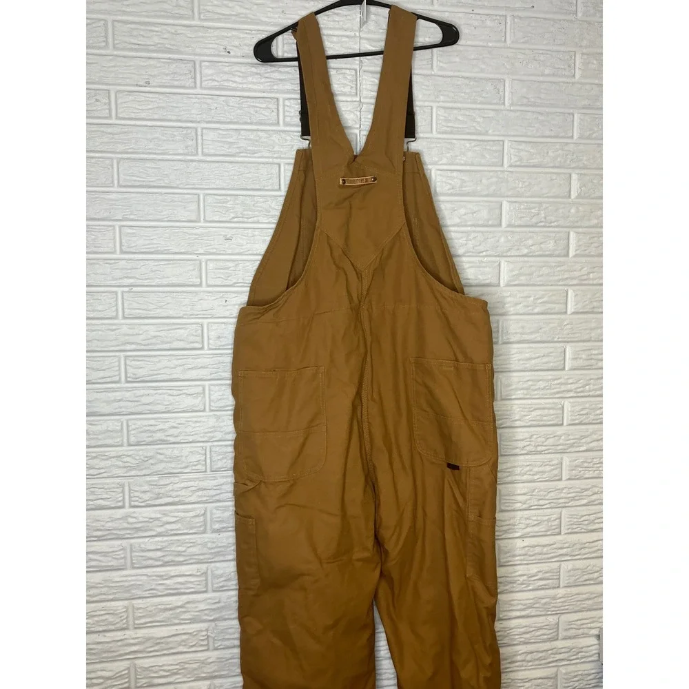 Berne Duck Canvas Overalls Mens XL regular Brown Good Insulated Workwear Bibs